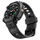 Matinis juodas dėklas - apyrankė Samsung Galaxy Watch 8 Classic (46mm) laikrodžiui "Spigen Rugged Armor PRO"