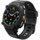 Matinis juodas dėklas - apyrankė Samsung Galaxy Watch 8 Classic (46mm) laikrodžiui "Spigen Rugged Armor PRO"