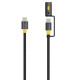 Juodas USB-C - USB-C 150cm laidas + LED žibintuvėlis "Tactical Stinger"