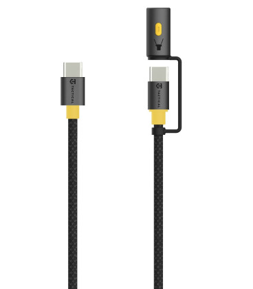Juodas USB-C - USB-C 150cm laidas + LED žibintuvėlis "Tactical Stinger"
