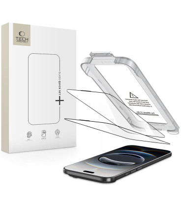Apsauginis grūdintas stiklas Apple iPhone 17 Air telefonui "Tech-Protect Quick Set+ 2-Pack"