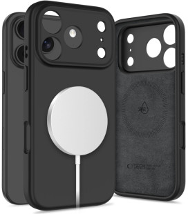 Juodas dėklas Apple iPhone 17 Pro Max telefonui "Tech-Protect Silicone Magsafe"
