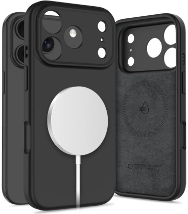 Juodas dėklas Apple iPhone 17 Pro Max telefonui "Tech-Protect Silicone Magsafe"
