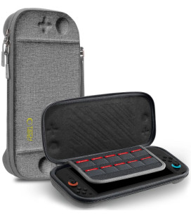Pilkas dėklas Nintendo Switch 2 žaidimų kompiuteriui "Tech-Protect Slim Pouch"
