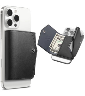 Juodas kortelių laikiklis - piniginė telefonui "Spigen Valentinus Pro Magsafe Wallet"