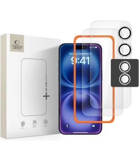 Apsauginis grūdintas stiklas + kameros apsauga Apple iPhone 17 telefonui "Tech-Protect Easy Set+ 3-Pack"