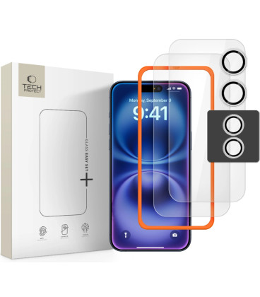 Apsauginis grūdintas stiklas + kameros apsauga Apple iPhone 17 telefonui "Tech-Protect Easy Set+ 3-Pack"