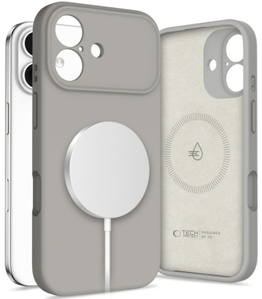 Pilkas dėklas Apple iPhone 17 telefonui "Tech-Protect Silicone Magsafe"