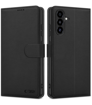 Juodas atverčiamas dėklas Samsung Galaxy A26 5G / A17 4G / 5G telefonui "Tech-Protect Wallet"