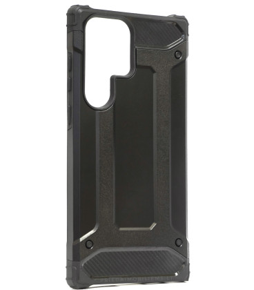 Juodas dėklas Samsung Galaxy S23 Ultra telefonui "Hybrid Armor"
