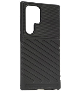 Juodas dėklas Samsung Galaxy S24 Ultra telefonui "Thunder Case"