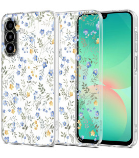Skaidrus dėklas su gėlėmis Samsung Galaxy A17 / A18 4G / 5G telefonui "Tech-Protect Flexair Spring Flowers"