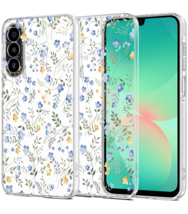 Skaidrus dėklas su gėlėmis Samsung Galaxy A17 / A18 4G / 5G telefonui "Tech-Protect Flexair Spring Flowers"