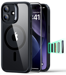 Skaidrus / juodas dėklas + apsauginis stiklas Apple iPhone 17 telefonui "ESR Classic Hybrid Magsafe & TG"