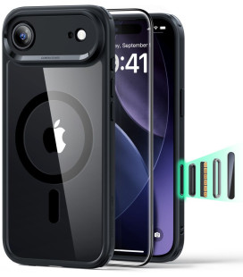 Skaidrus / juodas dėklas + apsauginis stiklas Apple iPhone 17 Air telefonui "ESR Classic Hybrid Magsafe & TG"