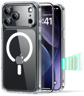 Skaidrus dėklas + apsauginis stiklas Apple iPhone 17 Pro Max telefonui "ESR Classic Hybrid Magsafe & TG"