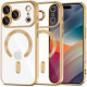 Auksinės spalvos (Shiny) / skaidrus dėklas Apple iPhone 17 Pro telefonui "Tech-Protect MagFlex Magsafe"