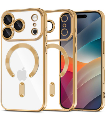 Auksinės spalvos (Shiny) / skaidrus dėklas Apple iPhone 17 Pro Max telefonui "Tech-Protect MagFlex Magsafe"