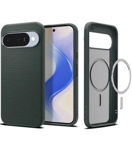 Žalias dėklas Google Pixel 10 / 10 Pro telefonui "Spigen Liquid Air MAG Magsafe"