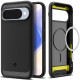 Matinis juodas dėklas Google Pixel 10 / 10 Pro telefonui "Spigen Rugged Armor Mag Magsafe"