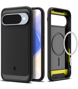 Matinis juodas dėklas Google Pixel 10 / 10 Pro telefonui "Spigen Rugged Armor Mag Magsafe"