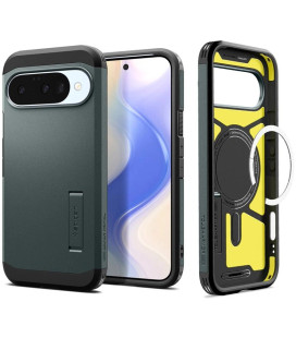 Žalias dėklas Google Pixel 10 / 10 Pro telefonui "Spigen Tough Armor MAG Magsafe"