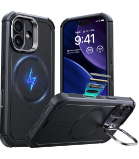Juodas dėklas Apple iPhone 17 telefonui "ESR Cyber Kickstand Magsafe"