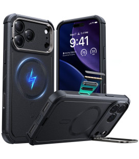 Juodas dėklas Apple iPhone 17 Pro Max telefonui "ESR Cyber Kickstand Magsafe"