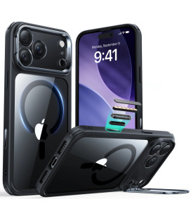 Juodas / skaidrus dėklas Apple iPhone 17 Pro telefonui "ESR Classic Hybrid Kickstand Magsafe"