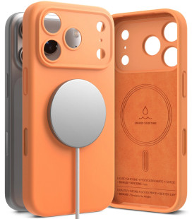 Oranžinis dėklas Apple iPhone 17 Pro Max telefonui "Ringke Silicone Magnetic Magsafe"