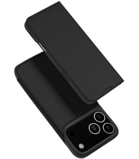 Juodas atverčiamas dėklas Apple iPhone 17 Pro / 18 Pro telefonui "Dux Ducis Skin Pro"