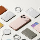 Rožinis / smėlio spalvos dėklas Apple iPhone 17 Pro telefonui "Ringke Silicone Magnetic Magsafe"