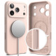 Rožinis / smėlio spalvos dėklas Apple iPhone 17 Pro telefonui "Ringke Silicone Magnetic Magsafe"