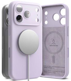 Purpurinis dėklas Apple iPhone 17 Pro telefonui "Ringke Silicone Magnetic Magsafe"
