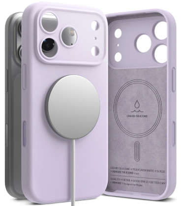 Purpurinis dėklas Apple iPhone 17 Pro telefonui "Ringke Silicone Magnetic Magsafe"