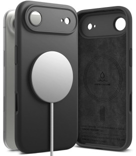 Juodas dėklas Apple iPhone 17 Air telefonui "Ringke Silicone Magnetic Magsafe"
