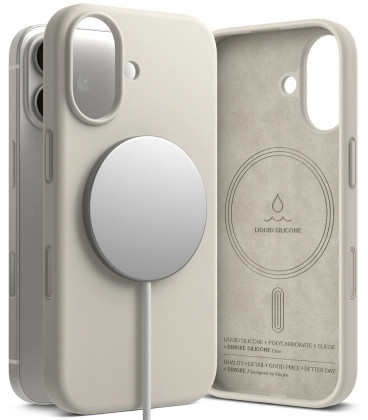 Pilkas dėklas Apple iPhone 17 telefonui "Ringke Silicone Magnetic Magsafe"