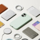 Mėtos spalvos dėklas Apple iPhone 17 telefonui "Ringke Silicone Magnetic Magsafe"