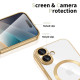 Auksinės spalvos (Shiny) / skaidrus dėklas Apple iPhone 17 telefonui "Tech-Protect MagFlex Magsafe"