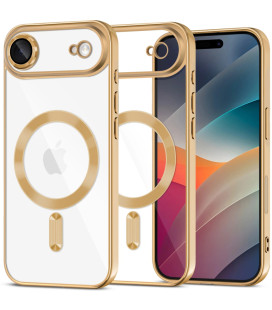 Auksinės spalvos (Shiny) / skaidrus dėklas Apple iPhone 17 Air telefonui "Tech-Protect MagFlex Magsafe"
