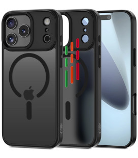 Matinis juodas dėklas Apple iPhone 17 Pro telefonui "Tech-Protect Magmat XT 4-Set Magsafe"