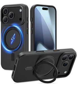 Juodas dėklas Apple iPhone 17 Pro telefonui "Tech-Protect MagRing Magsafe"