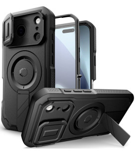 Juodas dėklas Apple iPhone 17 Pro telefonui "Tech-Protect Kevlar Magsafe"