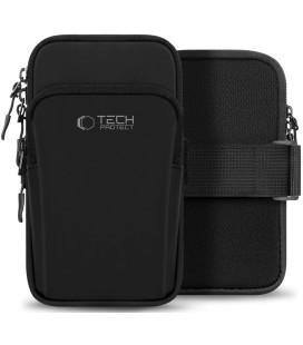 Juodas universalus dėklas ant rankos telefonams "Tech-Protect M7 Universal Sport"