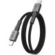 Pilkas USB-C - USB-C PD100W / 5A 100cm laidas "Tech-Protect Ultraboost DNA Magtwist"