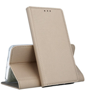 Auksinės spalvos atverčiamas dėklas Samsung Galaxy A17 / A18 4G / 5G telefonui "Smart Magnet"