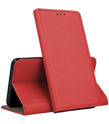 Raudonas atverčiamas dėklas Samsung Galaxy A17 / A18 4G / 5G telefonui "Smart Magnet"