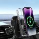 Juodas automobilinis telefono laikiklis su 15W krovimu "Wozinsky WEDZ-3Y8S"