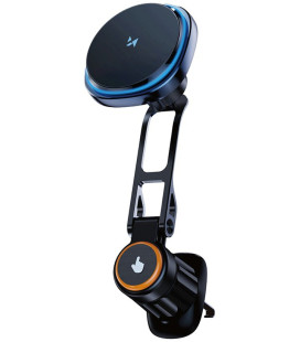 Juodas magnetinis automobilinis telefono laikiklis su 15W krovimu "Wozinsky WCT5-6S2Y"