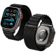 Juoda apyrankė Apple Watch 8 / 9 / 10 / 11 / 12 / SE / Ultra (44 / 45 / 46 / 49 mm) laikrodžiui "Spigen WBF1 Band"